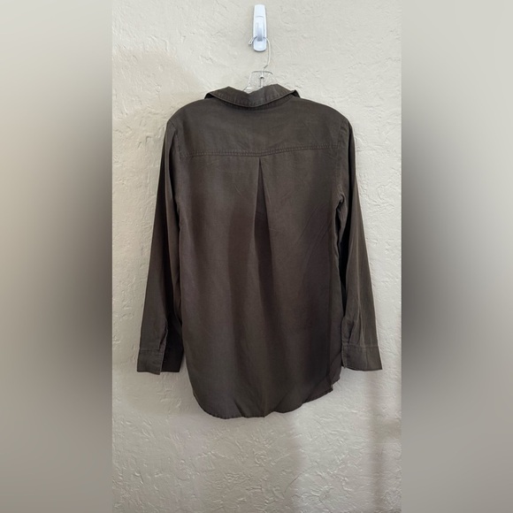 Cloth & Stone Lace-Up Long Sleeve Pullover Top Olive Brown Size Small - Picture 4 of 6